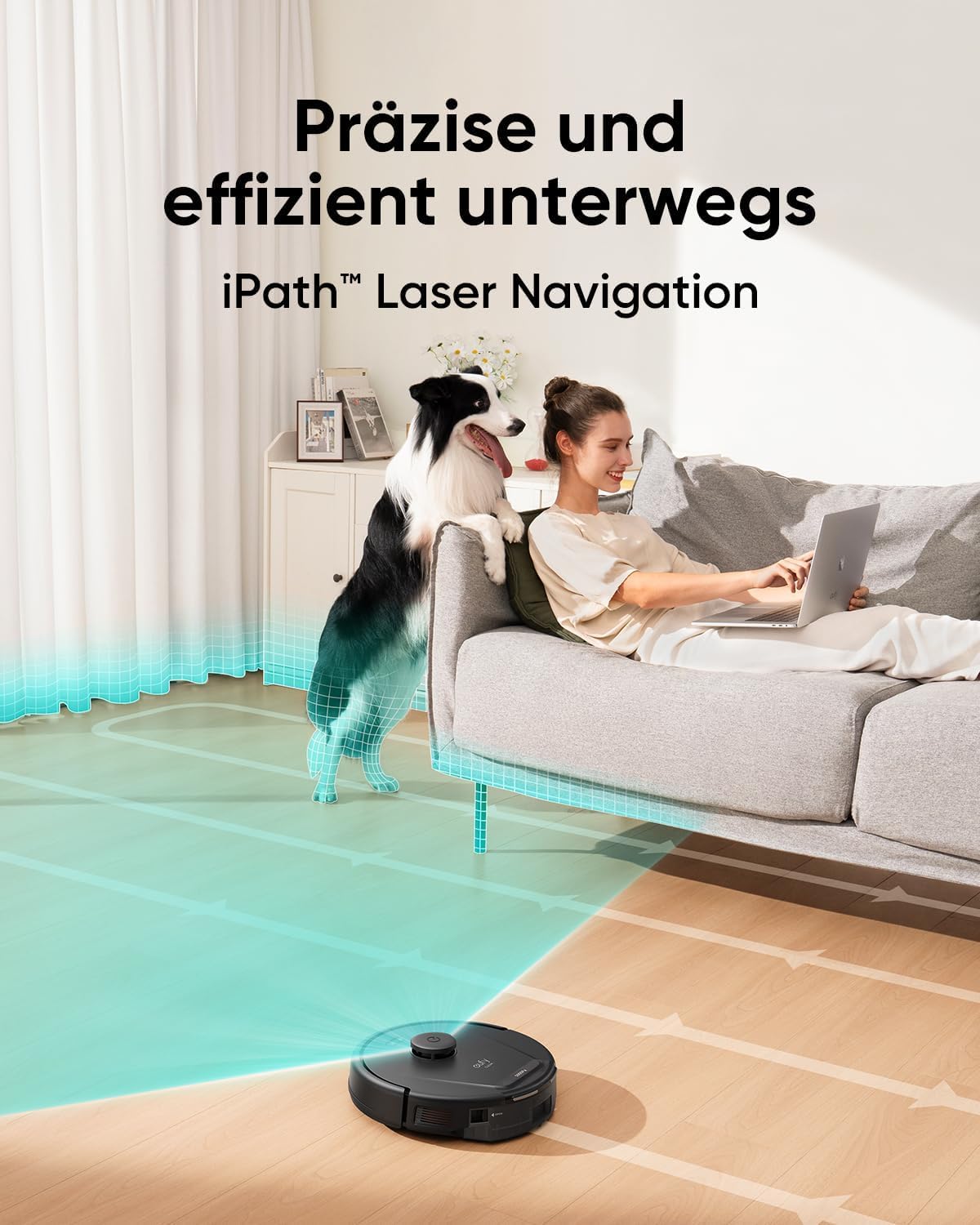 eufy L60 Saugroboter mit Absaugstation, Ultra Starke 5.000Pa Saugkraft, Anti-Haar-Verwicklung, Absaugstation 60 Tage ohne Leeren, iPath-Laser-Navigation(Generalüberholt)