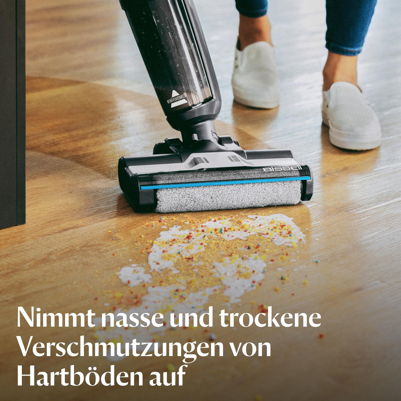 BISSELL CrossWave HF3, Kabelloser Nass Trockensauger, Saugen & Wischen in Einem, Leichtgewichtiger Nasssauger, Saugwisher mit 25 Minuten Laufzeit, Waschsauger, Wischsauger, Nur für Harte Böden, 3598N