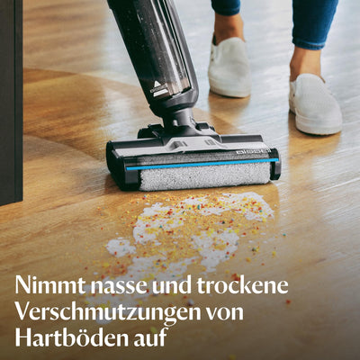 BISSELL CrossWave HF3, Kabelloser Nass Trockensauger, Saugen & Wischen in Einem, Leichtgewichtiger Nasssauger, Saugwisher mit 25 Minuten Laufzeit, Waschsauger, Wischsauger, Nur für Harte Böden, 3598N