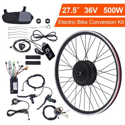 WindWilder 27.5 Zoll E-Bike Umbausatz 36V 500W Vorderrad Elektrofahrrad Umbausatz, Ebike Kit mit LCD Praktisches Display, Elektro-Fahrrad Umbausatz