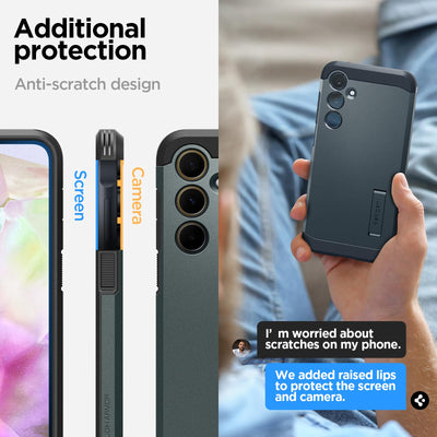 Spigen Tough Armor Hülle Kompatibel mit Samsung Galaxy A35 5G -Grün