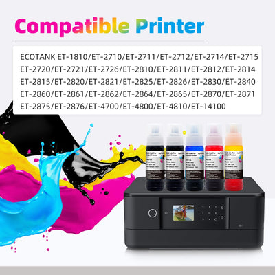 JoyPrinting 104 Tinte Kompatibel für Epson 104 Multipack Tintenflasche für Ecotank ET-2820 ET-2710 ET-2720 ET-2815 ET-2810 ET-2826 ET-1810 ET‑2711 ET-2712 ET-2715 ET-2714 ET-2721 ET-2726 ET-4800
