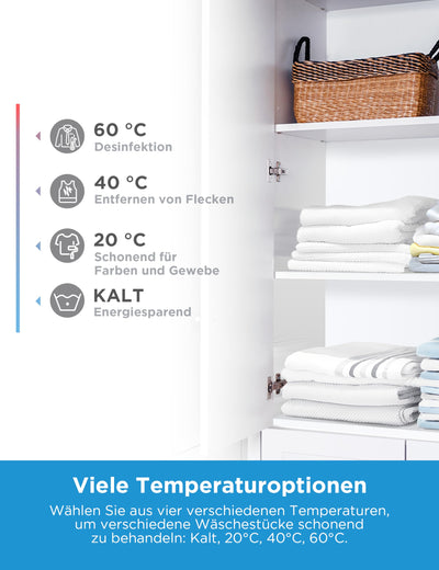 Midea MF10EW100B Waschmaschine / 10kg / 1400 U/Min/EEK A/Inverter Quattro Motor/Dampffunktion/Grosse Trommel/Nachlegefunktion/Kindersicherung/AquaStop, Weiß