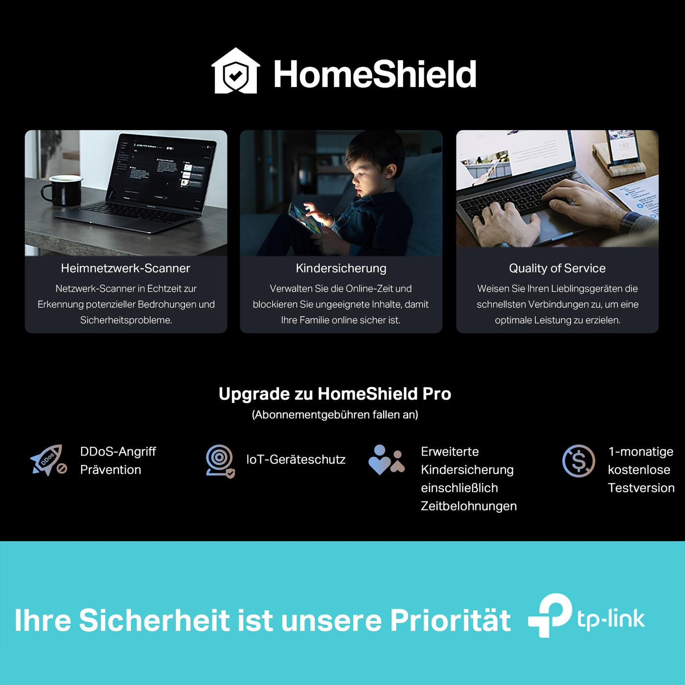 TP-Link Tri-Band BE9300 WiFi 7 Router Archer BE550 | 6-Stream 9,2 Gbps | 𝟐,𝟓𝐆-𝐏𝐨𝐫𝐭𝐬 | USB 3.0 | 6 intelligente interne Antennen | VPN-Clients und -Server | HomeShield
