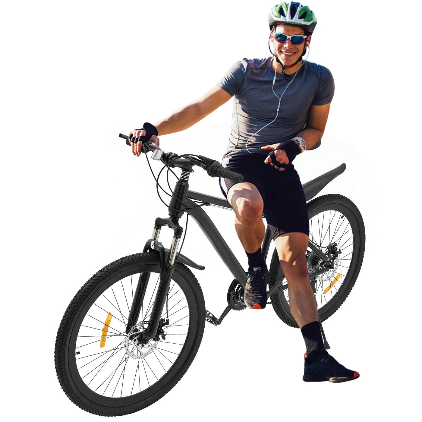 Bollomgy Mountainbike 26 Zoll - Fahrrad für Jungen, Mädchen, Damen und Herren - Scheibenbremse - 21 Gang-Schaltung - geeignet ab 160-185 cm - Rahmen Kohlenstoffstahl MTB