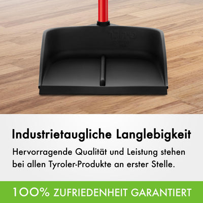 Tyroler | Magische Kehrschaufel | Naturkautschuk | Aluminium Rostfrei 105cm Stiel | Aufrechtes Design | Universelle Besenkompatibilität