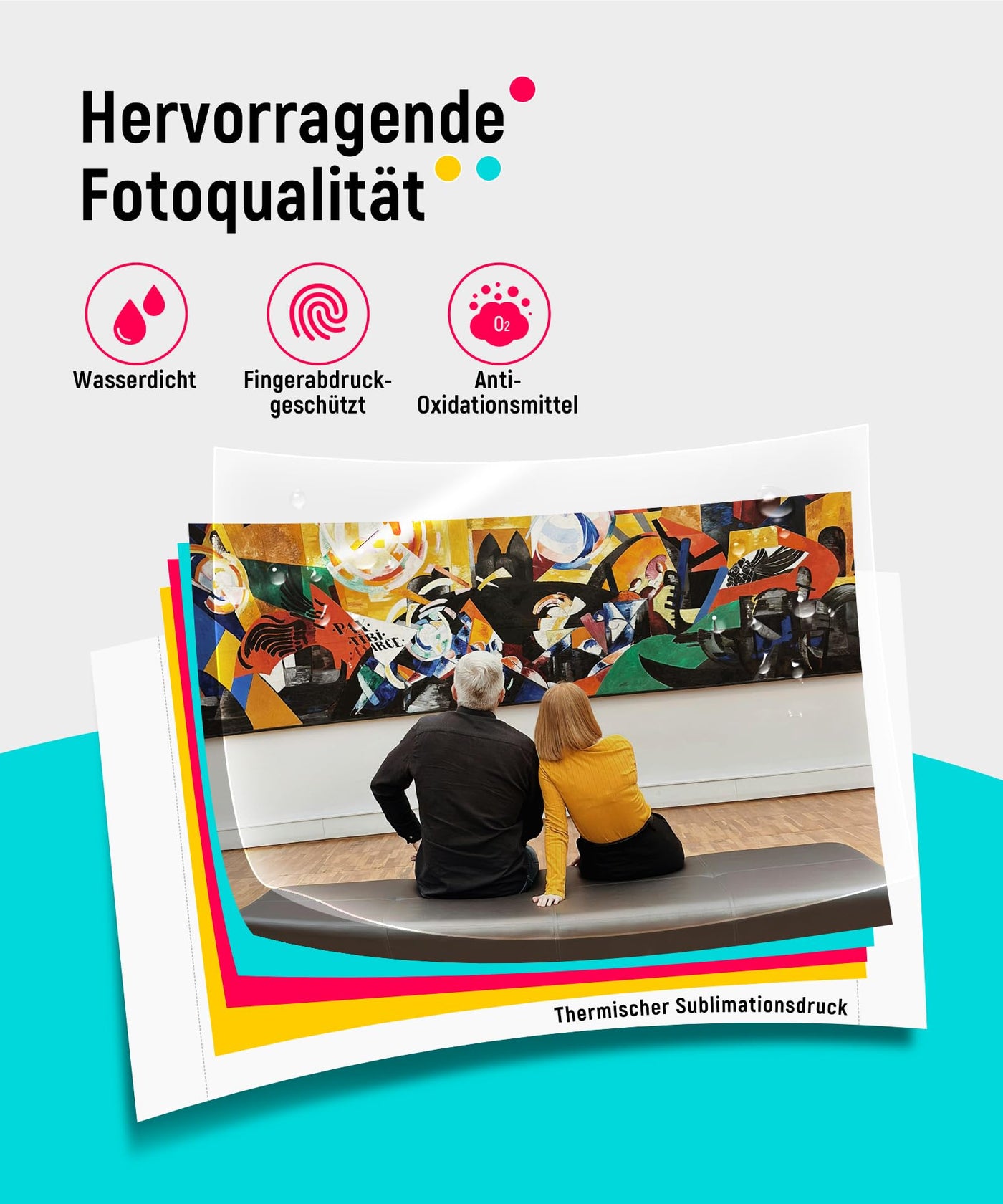 Liene Fotodrucker für Smartphone(10x15 cm)+Set mit 2 Packungen(20+80 Blatt) Fotopapier/Patrone,WiFi Handy Fotodrucker für iPhone/Android/PC, 300DPI Farbsublimation Sofortbilddrucker, Printer Portable