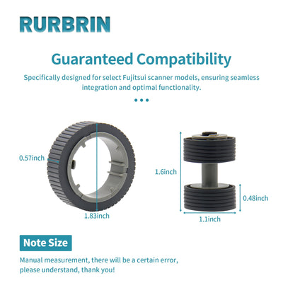 RURBRIN PA03670-0001 PA03670-0002 Scanner Papier Verbrauchsmaterial Kit Pick Roller + Bremsrolle Tonabnehmer Roller kompatibel mit fi-7260