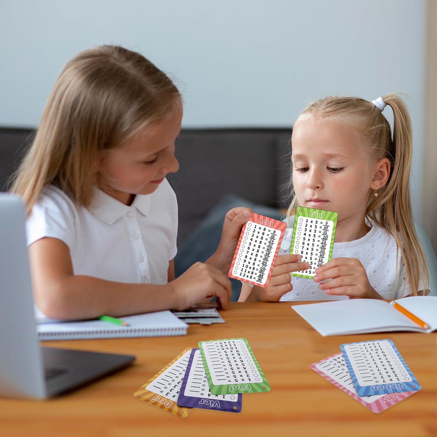 1x1 Lernkarten, Einmaleins Spiel 1x1 Lernen Spiel Einschulung Geschenk Spiele ab 5 Jahren zum Rechnen Lernen (13 Blätter)