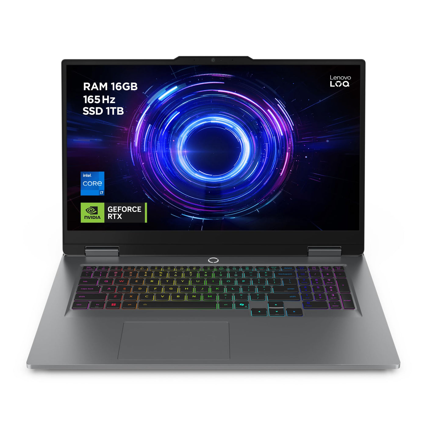 Lenovo LOQ Gaming AI Laptop | 17.3" Full HD 165Hz Display | NVIDIA GeForce RTX 5070 | Intel Core i7-14700HX | 16GB RAM | 1TB SSD | Win11 | QWERTZ | 24-Zonen-RGB-Tastatur | Grau | 3 Monate GamePass