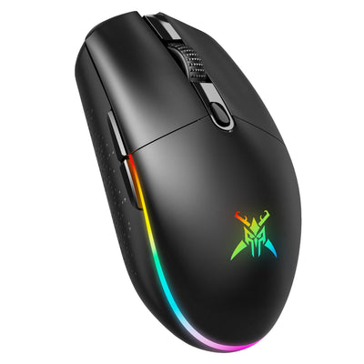 TECKNET Kabellose Gaming-Maus, 8000 DPI Wiederaufladbare Gaming Maus, Dual-Modus 2,4 G und Kabelgebundene Maus, 6 RGB-Modi, PC Gaming Mouse mit Programmierbaren Tasten, für Windows XP/11/10/8/7, etc