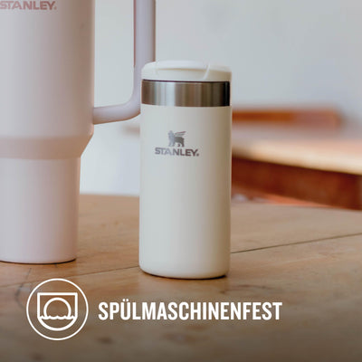 Stanley Aerolight Transit Thermobecher 0.35L - Hält 4 Stunden Heiß - Spülmaschinenfest - Kaffeebecher To Go Auslaufsicher - Kompatibel mit gängigen PKW-Getränkehalterungen - Thermosflasche - Cream