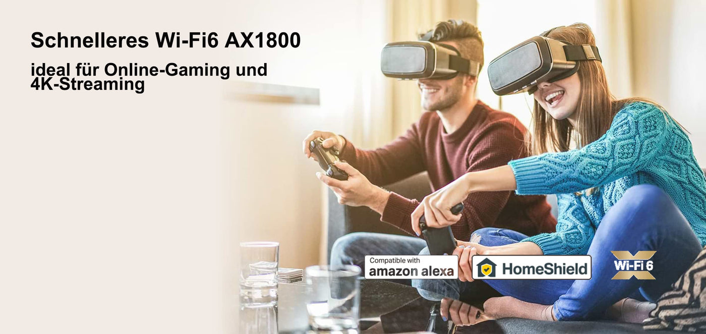 TP-Link Deco X20 Mesh WLAN Set (3 Pack), Wi-Fi 6 AX1800 Dual Band Router & Repeater, 2x Gigabit Ports für jede Einheit, empfohlen für Häuser mit 4-6 Schlafzimmern, Umfassender Jugendschutz, WPA3