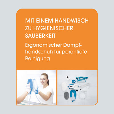 LIVINGTON SteamTouch - Ergonomischer Handdampfreiniger - Dampfreiniger - Entfernt Schmutz mit der Kraft von Dampf - Gegen Gerüche, Keime, Bakterien & Viren