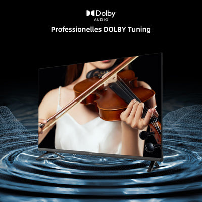 CHIQ L40FT 40 Zoll, Full HD, (100 cm) Smart Fernseher, HDR10, Dolby Audio & DBX-tv, Triple Tuner DVB-C/T2/S2, Integrierter Chromecast, Metall Randlos Design