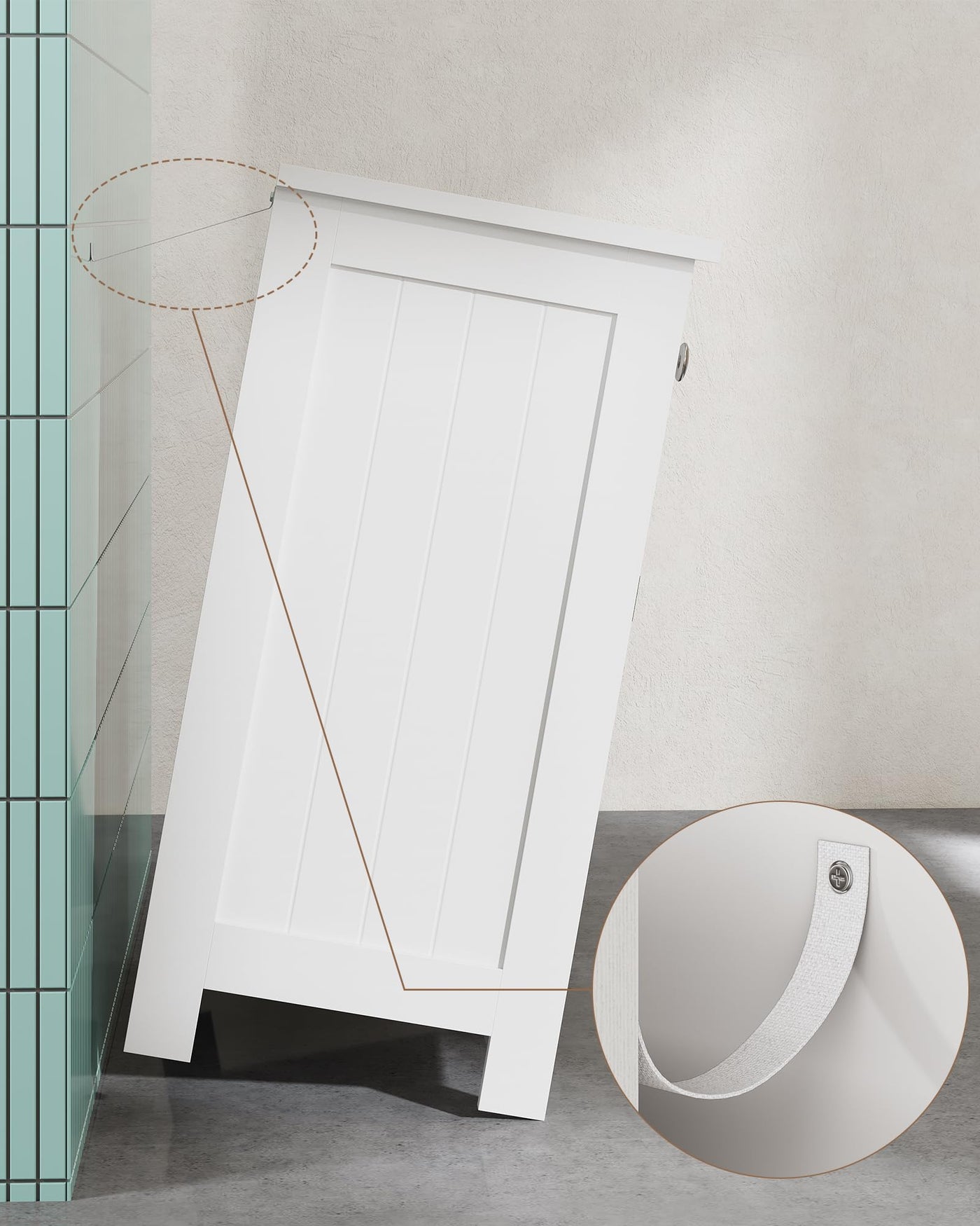 KIMENICH Waschbeckenunterschrank, Unterschrank, Waschbecken mit Unterschrank, Badezimmerschrank mit 2 Türen, Badschrank, 60 x 30 x 60 cm, Weiß