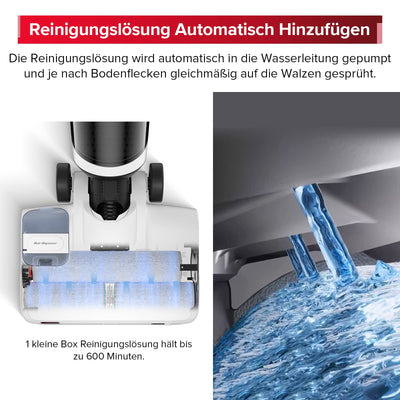 roborock Dyad Pro Nass Trockensauger Kabelloser Staubsauger 17000pa Automatische Trocknung & Selbstreinigend Wischsauger mit APP-Steuerung, Doppelte Wassertanks für Harte Böden
