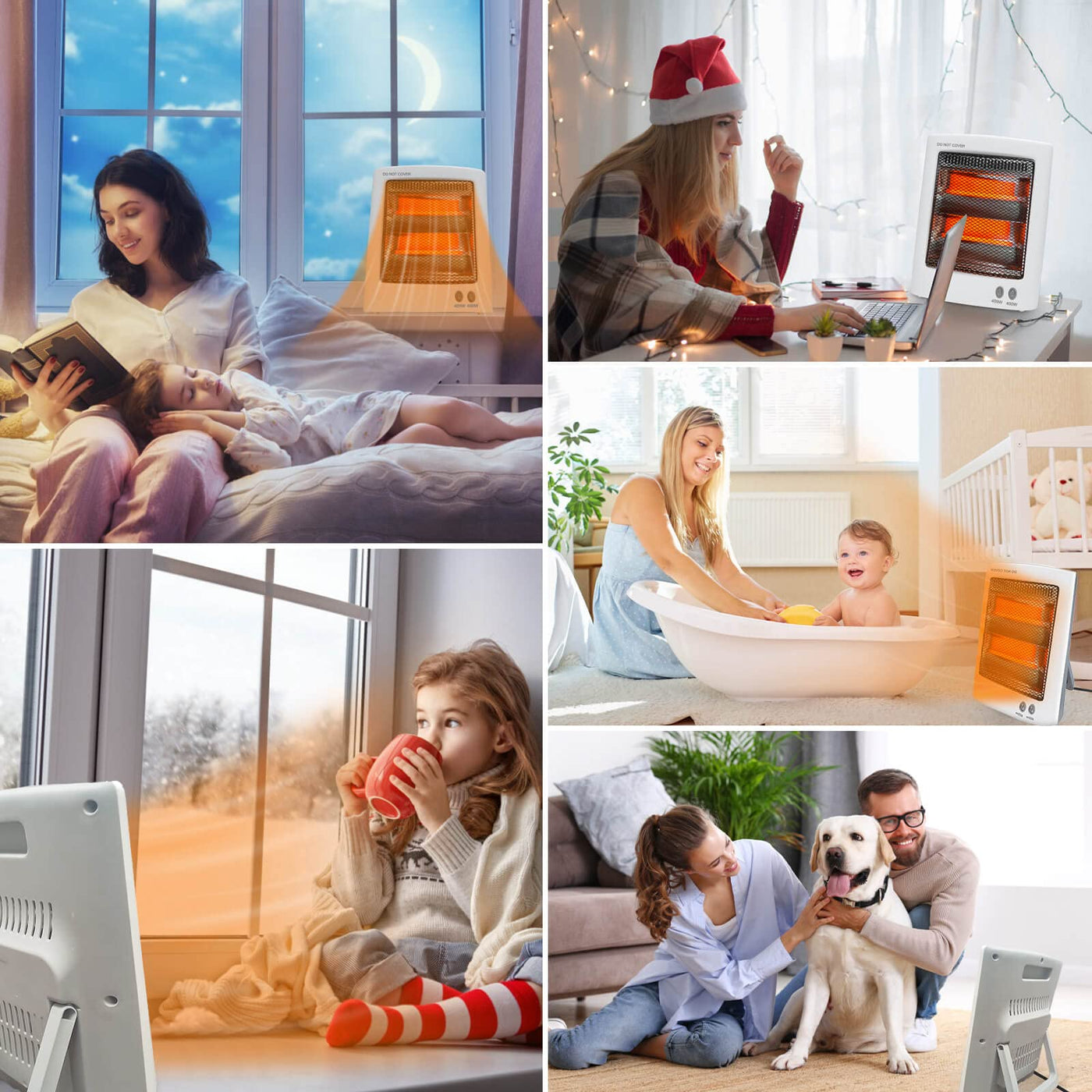 SONBION Infrarot Standheizstrahler, Heizer Heizstrahler Halogen Heizung Beheizung Infrarotheizer 2 Heizstufen für Betrieb im Schlafzimmer Büro Wohnzimmer