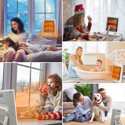 SONBION Infrarot Standheizstrahler, Heizer Heizstrahler Halogen Heizung Beheizung Infrarotheizer 2 Heizstufen für Betrieb im Schlafzimmer Büro Wohnzimmer