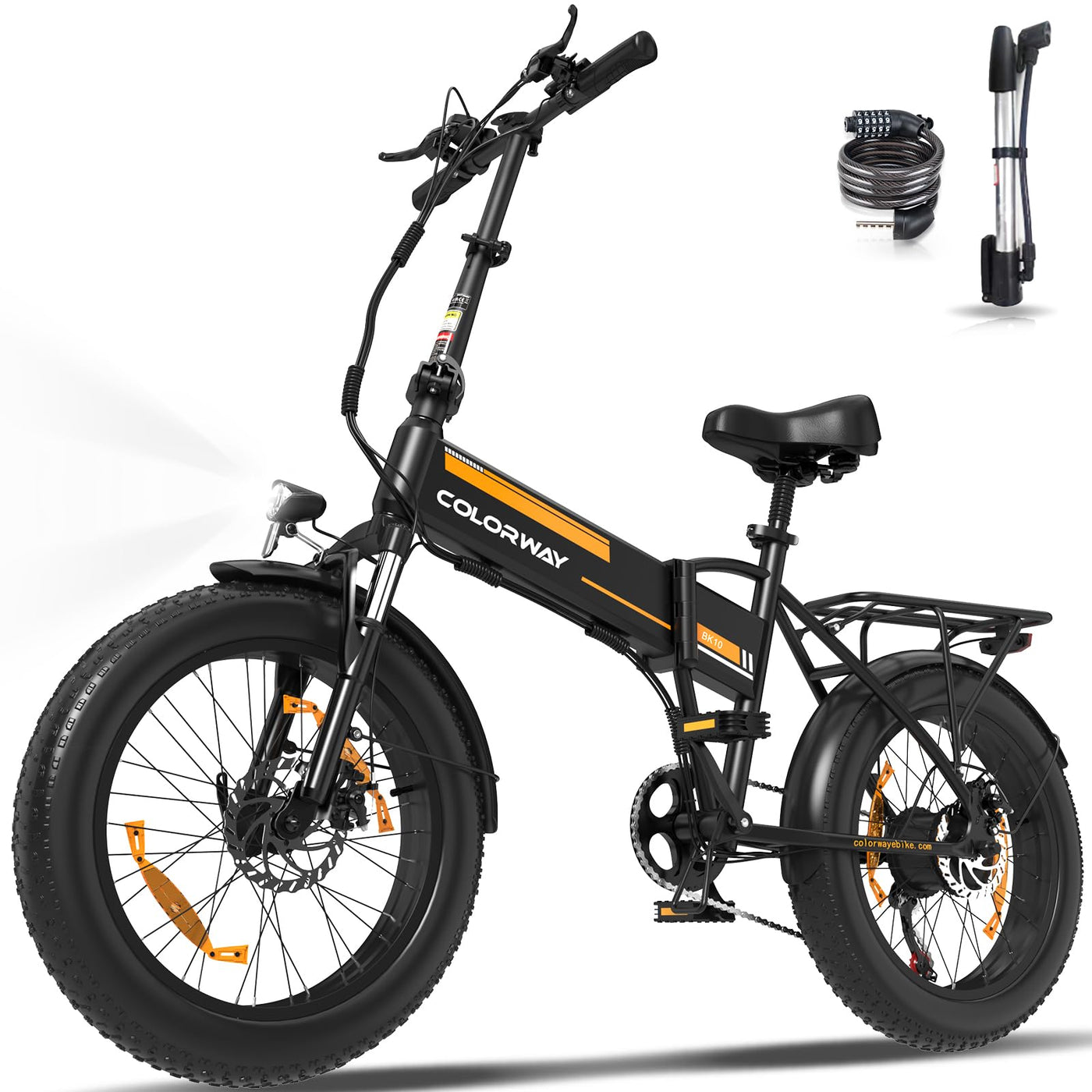 COLORWAY BK10 Elektrofahrrad Klappfahrrad 20×4.0 Zoll Breitreifen Fatbike, 250W Motor, 36V 12Ah Akku,7-Gang, Pedelec Klapprad für Damen Herren, Faltbares E-Bike für Stadt & Gelände