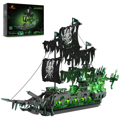 JMBricklayer Piratenschiff Bausteine, 40001 Flying Dutchman Piratenschiff Klemmbausteine, Segelschiff Modellbausatz, Schiff Spielzeug Geschenke für Erwachsene und Jungen