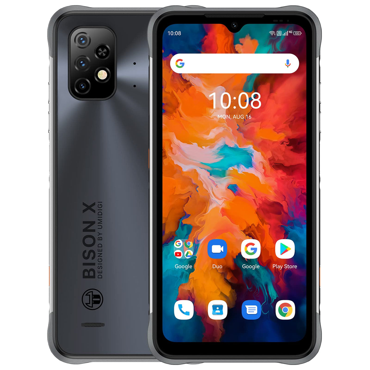 UMIDIGI Bison X10 Outdoor Smartphone Ohne Vertrag, 4GB +128GB Android 11 Smartphone, 6.53 Zoll FHD+ Speicher, 20MP Triple Kamera 6150mAh, IP68 Wasserdichter Outdoor Handy Günstig Dual SIM NFC