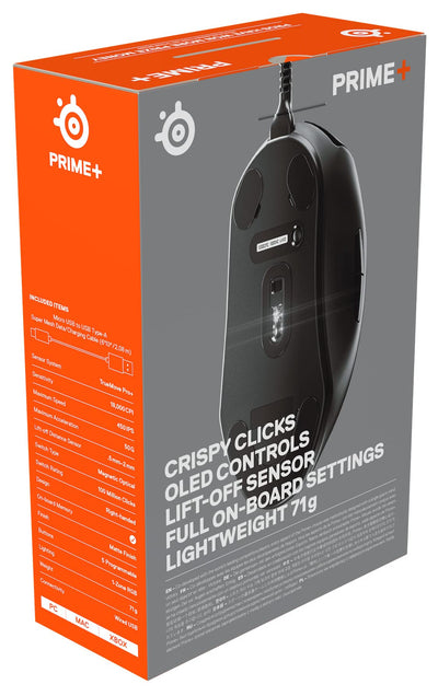 SteelSeries Prime+ - Esports Leistung Gaming-Maus - TrueMove Pro+ Optical Sensor mit 18.000 CPI - Magnetisch-optische Schalter
