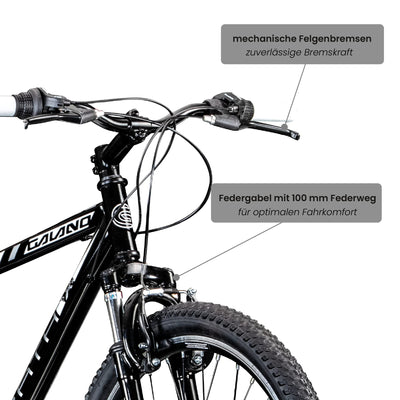 Galano Mountainbike Hardtail 26 Zoll Path MTB Fahrrad 21 Gang Mountain Bike 26" (schwarz/weiß, 46 cm)