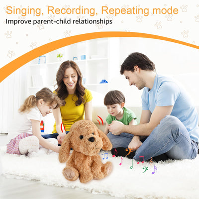 Interaktives singendes Plüschtier Hund, Nimmt auf und wiederholt, was du sagst, 8 Lieder, Kopf- und Ohrenbewegungen, Geburtstag für Kleinkinder von 3, 4, 5 und 6 Jahren (Goldendoodle-Spielzeug)