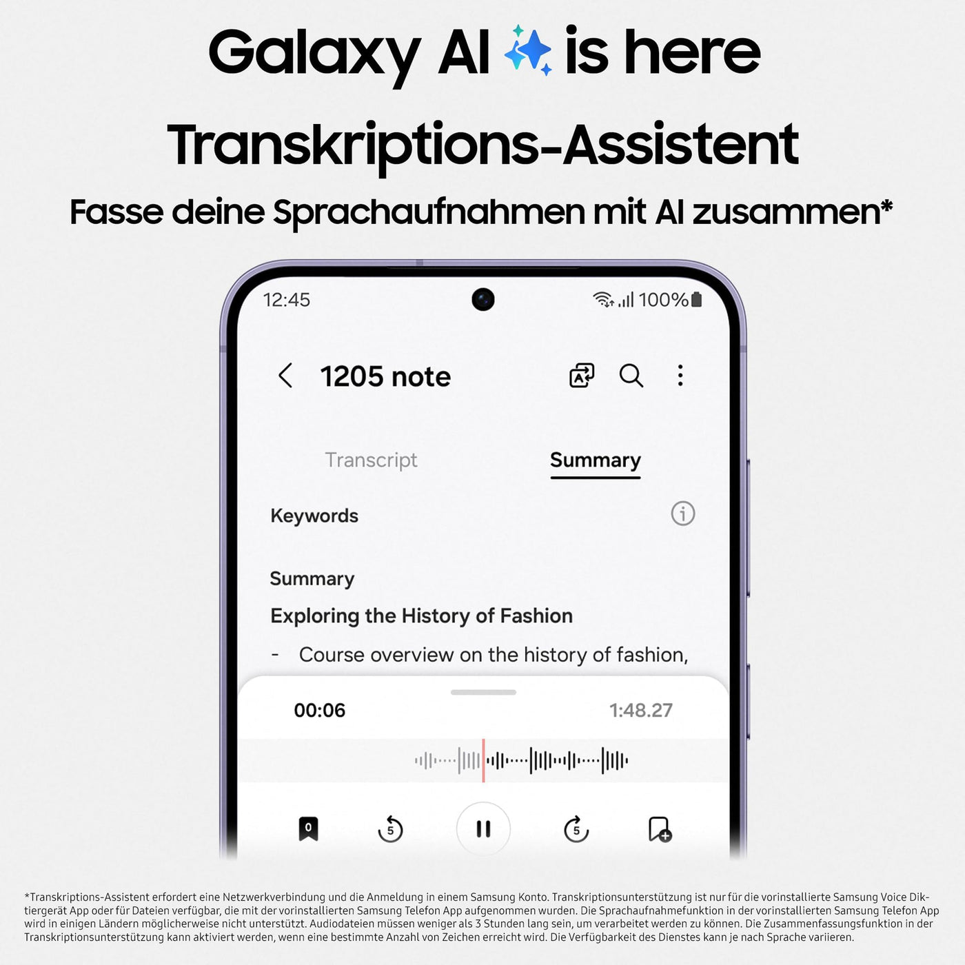 Samsung Galaxy S24+ AI Smartphone, Android-Handy ohne Vertrag, 12 GB RAM, 256 GB Speicher, 50-MP-Kamera, Lange Akkulaufzeit, Cobalt Violet, 3 Jahre Herstellergarantie