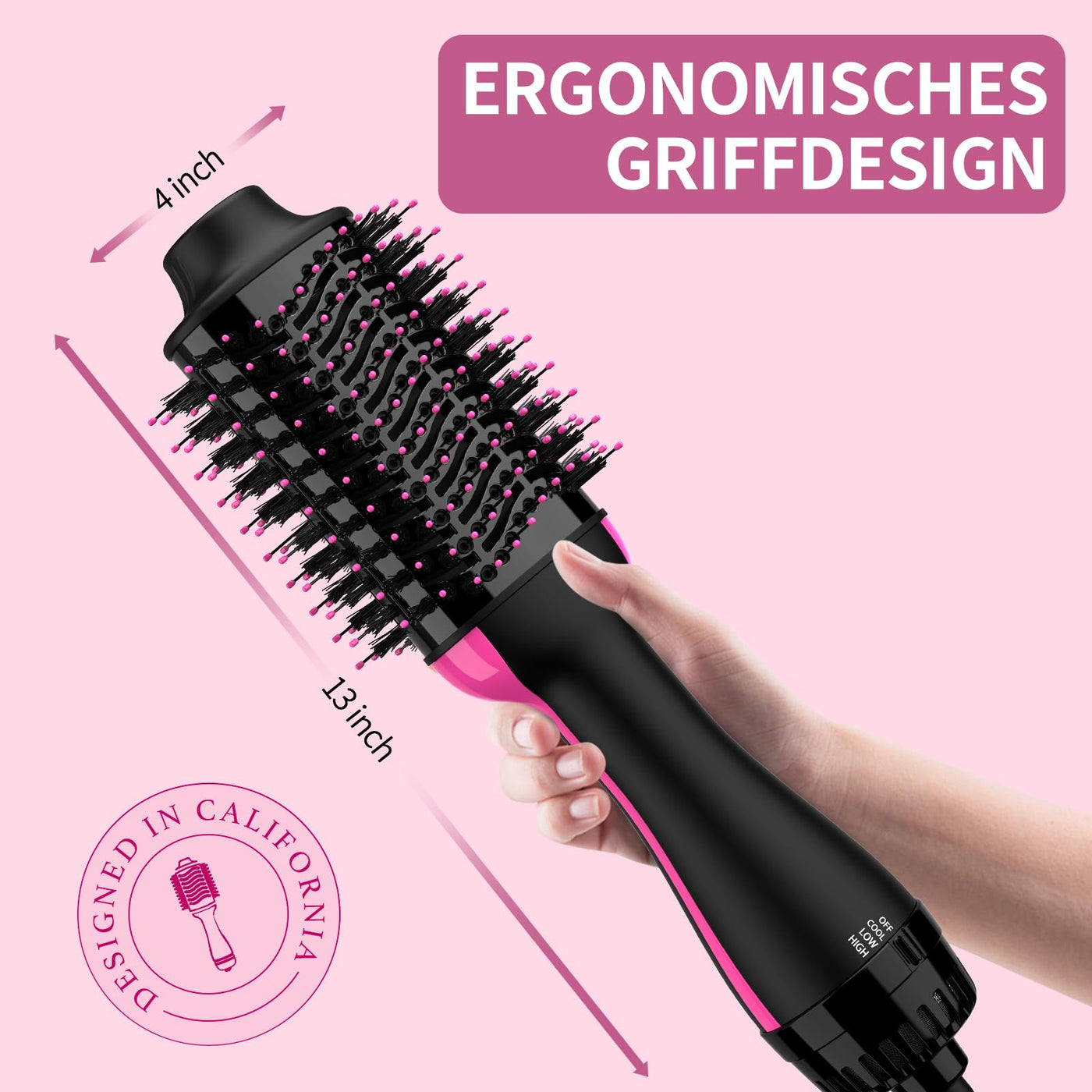 Sawop Warmluftbürste Rundbürstenföhn, Föhnbürste, Hairstyler Haartrockner Bürste in Einem, Verbessertes 4-in-1 Haartrockner und Styler Volumizer, Heißluftbürste, Haarglätter Bürste