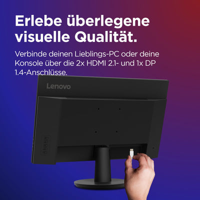 Lenovo Legion R27qe | 27" QHD Gaming Monitor | 2560x1440 | 180Hz | 450 nits | 0,5ms Reaktionszeit | HDMI | DisplayPort | AMD FreeSync | schwarz