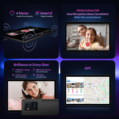 FORUSER Tablet 14 Zoll Android 14 mit Incell 2K Tablets, 36(12+24) GB RAM +256GB ROM (2TB TF), 11580mAh Akku, Octa-Core, 4G Dual SIM/5G WiFi/GPS,mit Stift und Hülle(Schwarz)