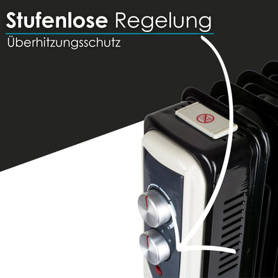Öl Radiator 9 Rippen | 2000 Watt | 3 Stufen | Energiesparend | Ölradiator | Radiator Heizung | Heater | Heizgerät | Paneelheizkörper | Elektroheizung | Öl-Radiator | Heizkörper | Mini Heizung