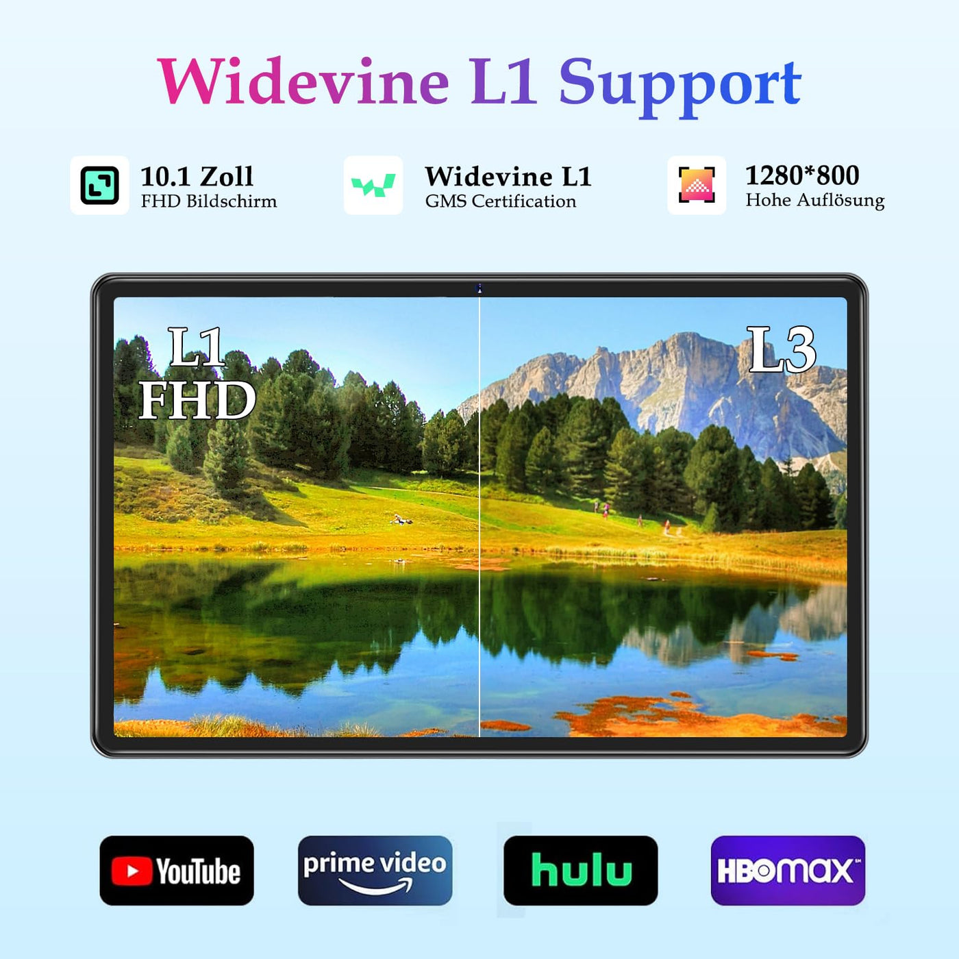 ZIOVO Tablet 10 Zoll Android mit 20GB RAM+128GB ROM(TF 1TB), 5G WiFi 6, Octa-Core, Widevine L1, Face ID, 1280 * 800, 6000mAh, Bluetooth 5.0, GMS Certified Tablet mit Eva Case - Grün