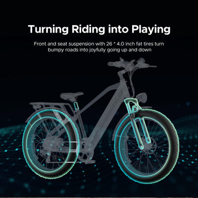 ENGWE E Bike Mountainbike Elektrofahrräder, Ebike 48V 16Ah Akku bis 150km, E-Bike mit 26x4 Zoll Fat Tire, Electric Bike 250W Motor Max. 25km/h, E26