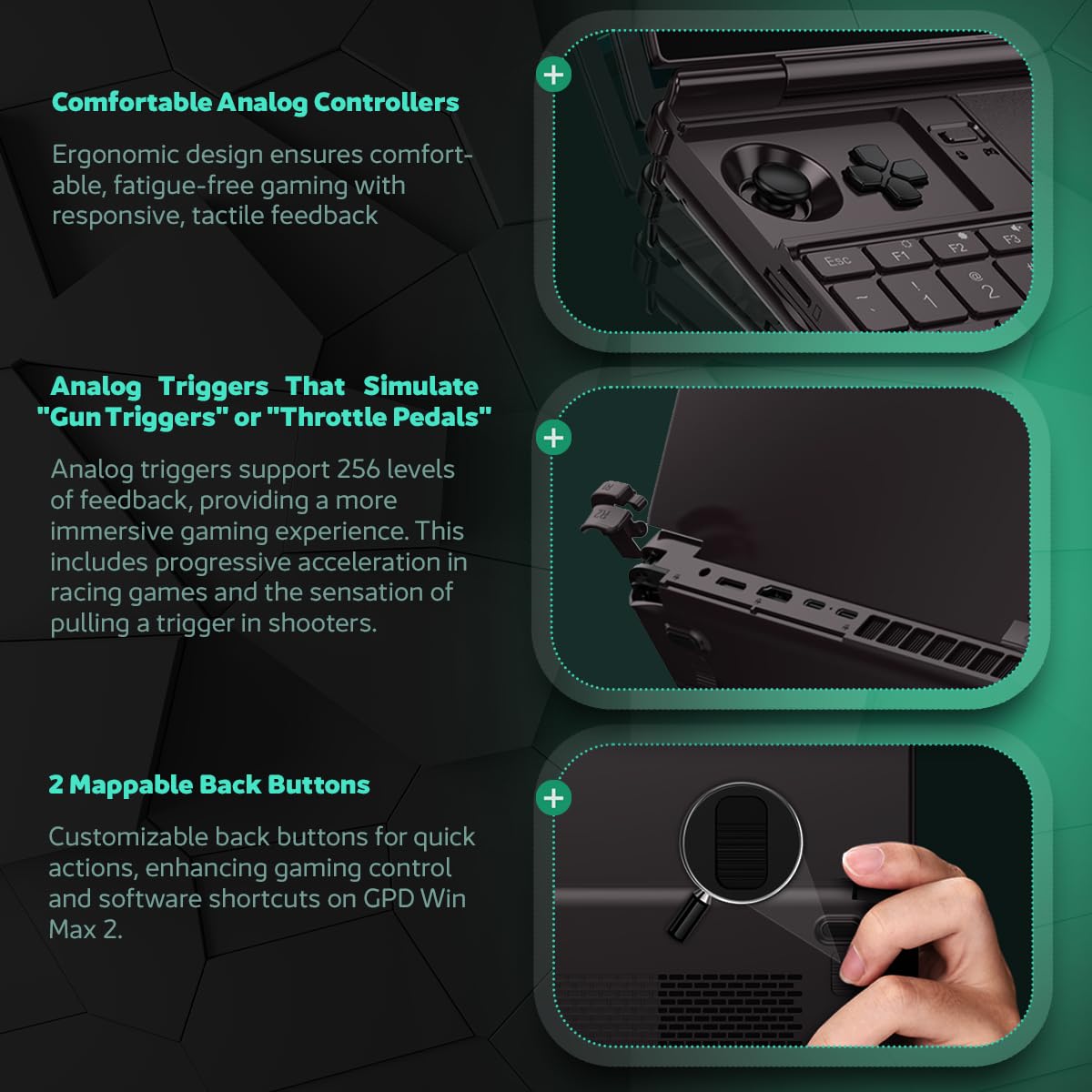 GPD Win MAX 2 2025 Handheld-Gaming-PC mit AMD Ryzen AI 9 HX 370, Radeon 890M GPU, 32GB RAM, 2TB SSD, OcuLink, 10,1“ IPS-Display, Gaming-Steuerung, Tastatur und Touchpad