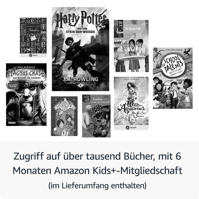 Amazon Kindle Kids (16 GB) – Falls das Gerät kaputtgeht, ersetzen wir es. Inklusive altersgerechter Bücher, Hülle, blendfreiem Bildschirm und schnellerem Umblättern – Ozeanentdecker-Design