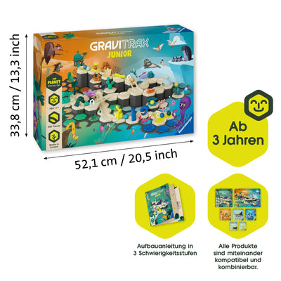 Ravensburger GraviTrax Junior Starter-Set XXL 27059 - Murmelbahn überwiegend aus nachwachsenden Rohstoffen mit Themenwelten, Lernspielzeug und Konstruktionsspielzeug für Jungs und Mädchen ab 3 Jahren