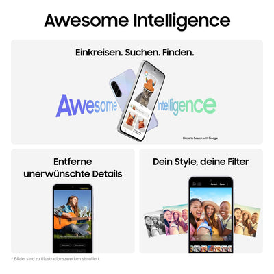 Samsung Galaxy A36 5G AI Smartphone ohne Vertrag, Simlockfreies AI Handy mit Android, 8 GB RAM, 256 GB Speicher, 50-MP-Kamera, Awesome Black, 2,5 Jahre Herstellergarantie [Exklusiv auf Amazon]