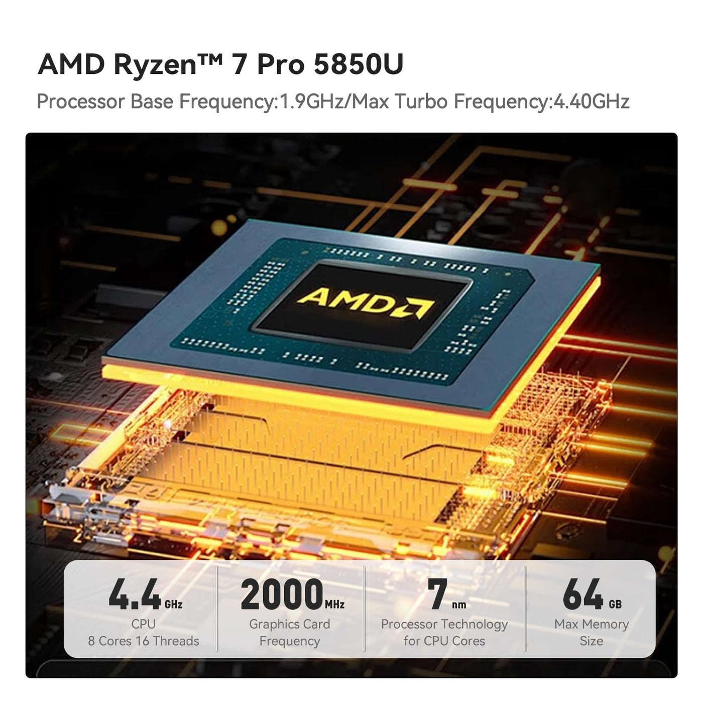 TRIGKEY Mini PC Ryzen 7 AMD R7 5850U 8C/16T 32G DDR4 500G M.2 NVME SSD S5 Mini Computer, HDMI+DP+Type-C，4K@60Hz UHD Graphics, Wi-FI 6, BT 5.2, USB 3.2 * 3，USB 2.0 * 1