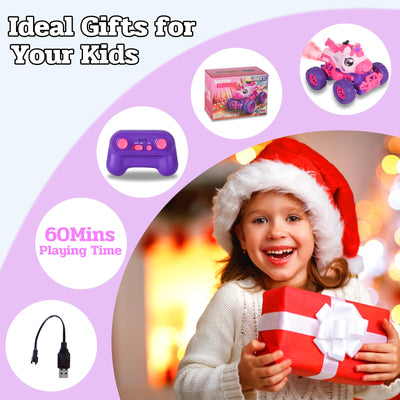 BORSTOYPRO Einhorn Ferngesteuertes Auto für Kinder, Ferngesteuerte Einhorn Monster Truck für Mädchen, RC Monster Truck Einhorn Car mit Spray LED Licht, Einhörner Geschenk Spielzeug für Jungen Kinder