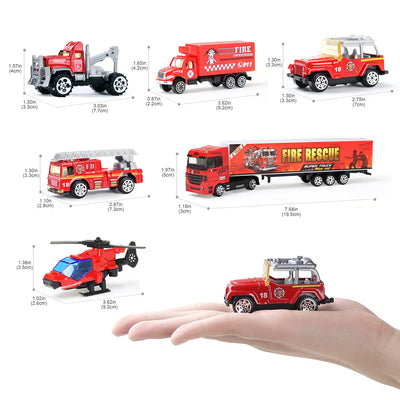 Coolplay Feuerwehrauto Groß Autotransporter Spielzeug Einsatzfahrzeug Kinder Autos Spielzeug Set für ab 3 Jahre Junge