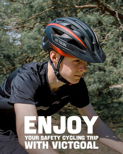 VICTGOAL Fahrradhelm Herren Damen MTB Helm mit Abnehmbarer Magnetische Schutzbrille Visier Atmungsaktiv mit 21 Belüftungskanäle Radhelm Einstellbare Fahrradhelme (L: 57-61cm, Schwarz Rot)