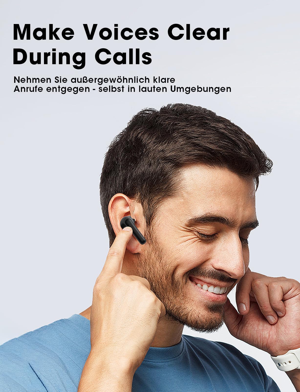 ZZU Bluetooth Kopfhörer,In Ear Kopfhörer Kabellos Bluetooth 5.3 mit HiFi Stereo,4 ENC Noise Cancelling Mic 48 std Spielzeit LED-Anzeige,IPX7 Ohrhörer mit AI für iPhone Android Arbeit und Studium