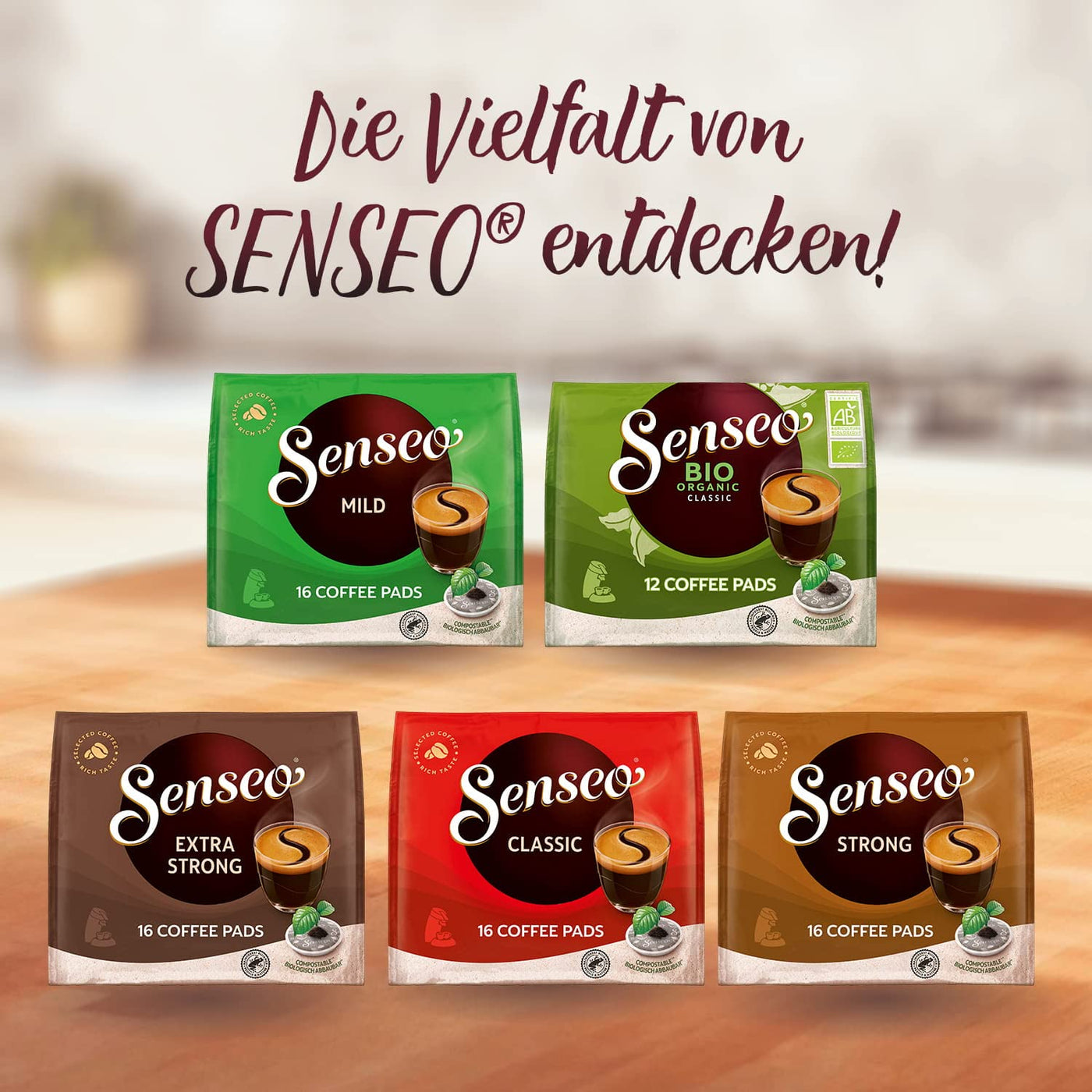 Senseo Pads Classic - Kaffee RA-zertifiziert - 10 Packungen x 16 Kaffeepads