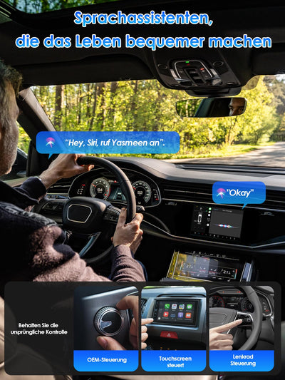 Wireless Adapter 2-in-1 für CarPlay/Android Auto, PARPAT Umwandlung von Kabelgebunden zu Kabellos mit USB/Type-C, Stabile Verbindung und Keine Verzögerung, Kompatibel mit iPhone/Android