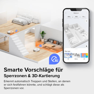 roborock Q8 Max Robot Vacuum Cleaner with DuoRoller Brush/5500 Pa Suction Power/No-Go Zones/Cleaning Along The Floor Line/3D Drawing/Multiple Cleaning Levels/App (Upgrade from Q7 Max)