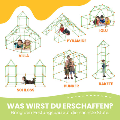 Tiny Land DIY Höhle Kinder Konstruktionsspielzeug Outdoor Spielzeug für 5+ ahre alt Junge & Mädchen - 130PCS Kreatives Bauset Für Kinder Höhle Bauen Indoor