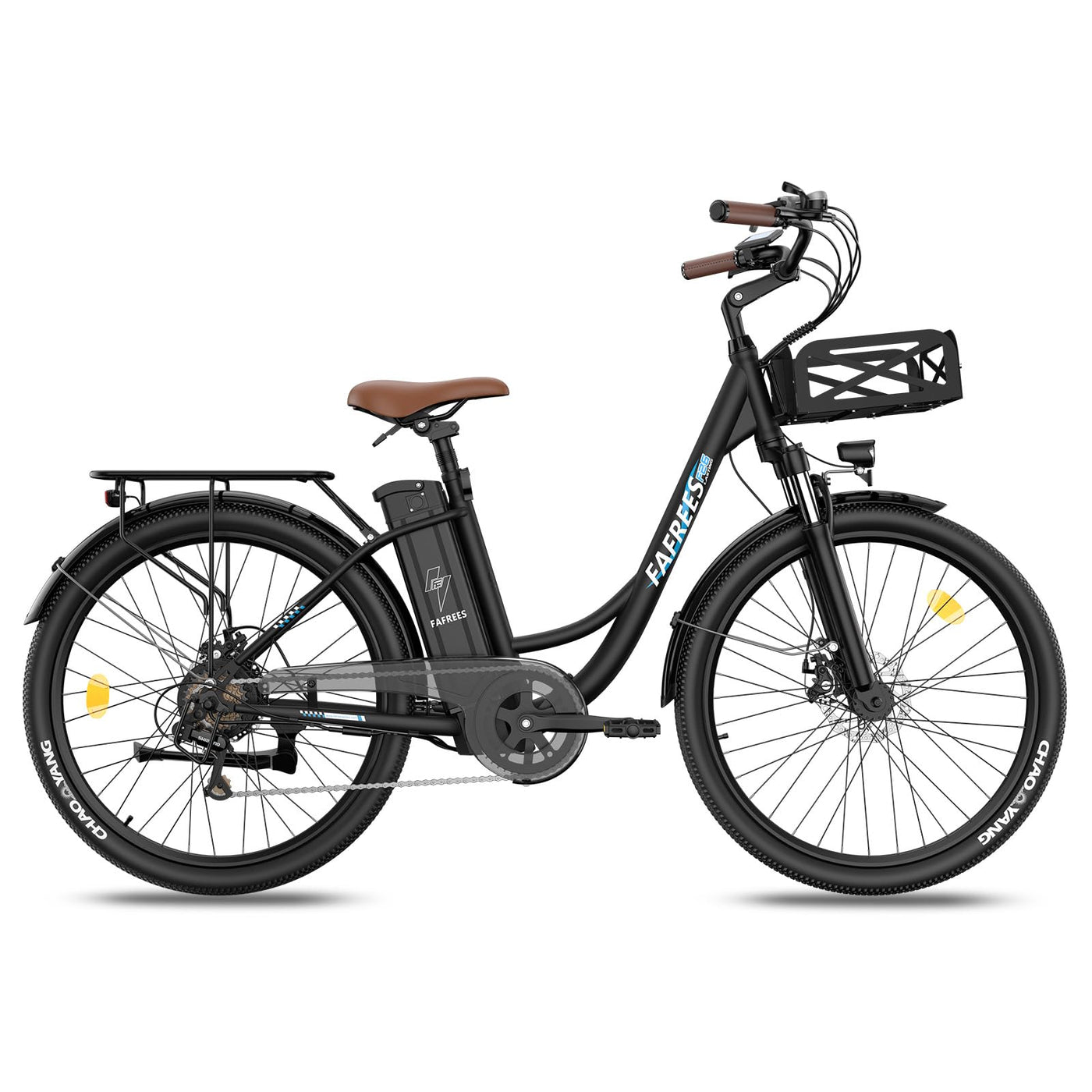 Fafrees F26 Lasting ebike 26 Zoll, E Bike Damen Herren 36V 20.3Ah Akku, Elektrofahrrad 250W 25km/h, City E-Bike Reichweite 80-200km, E Fahrrad Pedelec 7S, Belastung 120Kg (Schwarz)